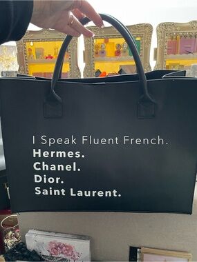 ✨🖤Black Statement Tote with White Statement Text🖤✨Like New condition
